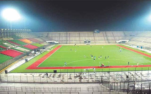 نیشنل ہاکی سٹیڈیم کی پچ ٹو پر لائٹس لگانے کے کام کا آغاز