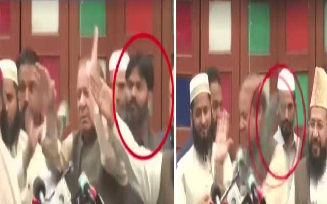 سابق وزیر اعظم نواز شریف کو جوتا پڑ گیا