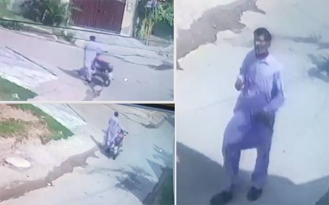 سبزہ زار میں دن دیہاڑے موٹرسائیکل چوری، فوٹیج سٹی42 کو موصول