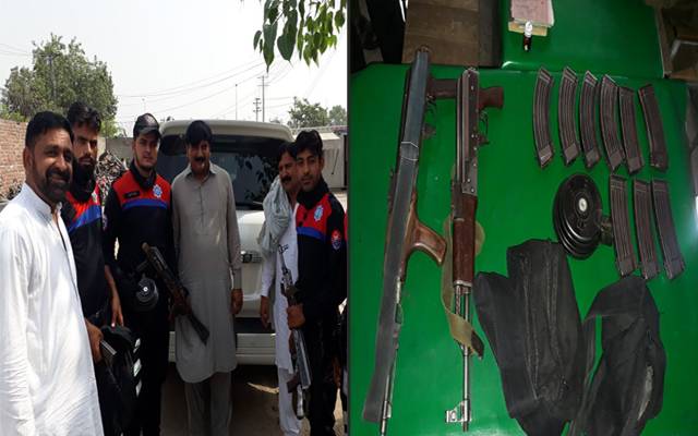  شفیق آباد میں مشکوک گاڑی سے اسلحہ برآمد، 3 ملزمان گرفتار