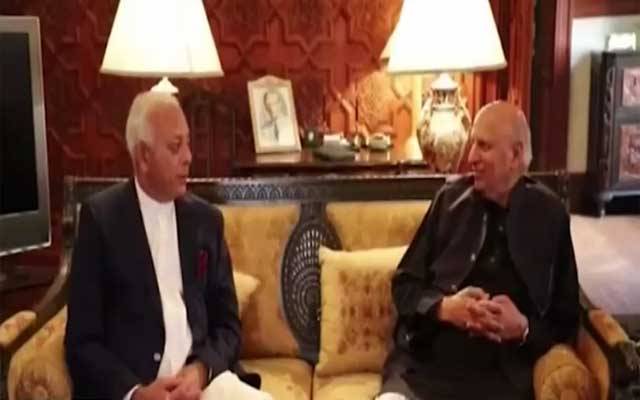 گورنر پنجاب سے وفاقی وزیر پٹرولیم غلام سرور خان کی ملاقات