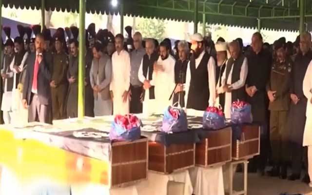 داتا دربار خودکش حملے میں شہید پولیس اہلکاروں کی نماز جنازہ ادا