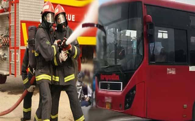مسافروں سے بھری میٹرو بس میں آگ لگ گئی