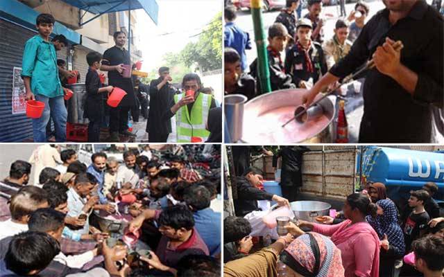 شہدائے کربلا کی یاد میں پانی، دودھ اور شربت کی سبیلیں