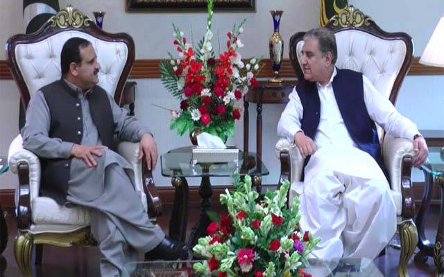 وزیراعلیٰ پنجاب سے وزیر خارجہ شاہ محمود قریشی کی ملاقات