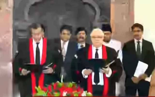 جسٹس مامون رشید شیخ نے قائم مقام چیف جسٹس لاہور ہائیکورٹ کا حلف اُٹھا لیا