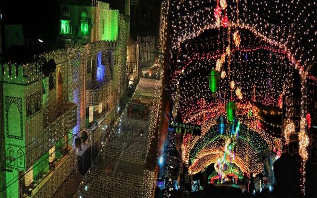 جشن عید میلاد النبی ﷺ، گلیاں، بازار سج گئے