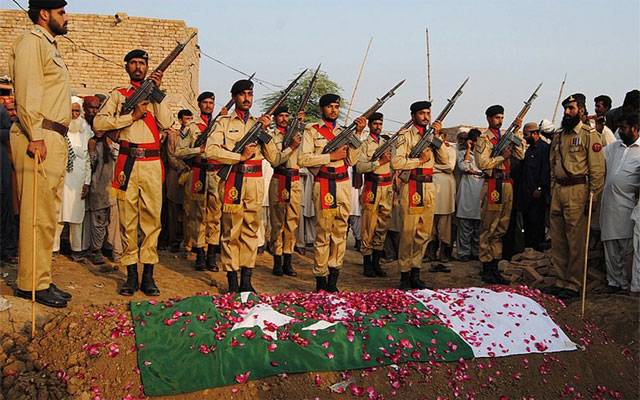 شہید لیفٹیننٹ آغا مقدس فوجی اعزاز کیساتھ سپرد خاک