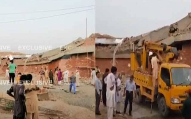 لیسکو کے زیر تعمیر گریڈ اسٹیشن کی عمارت گر گئی