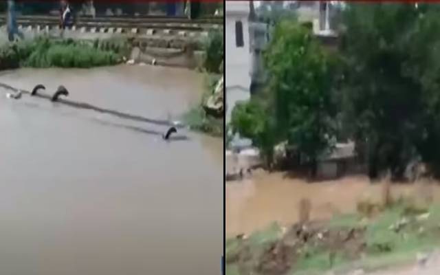 بارش کی تباہ کاریاں،راوی بیدیاں کینال ٹوٹ گئی،متعددعلاقے زیر آب آگئے