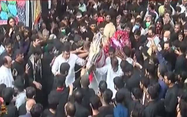 9 محرم الحرام کا مرکزی جلوس پانڈوسٹریٹ پہنچ کر اختتام پذیر