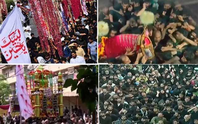  یوم عاشور پر ہر آنکھ اشکبار، ہرطرف یاحسینؑ، یا حسینؑ کی صدائیں 