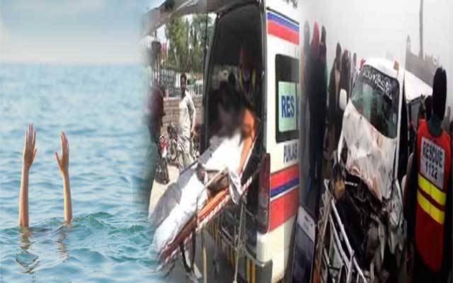 ٹریفک اور ڈوبنے کے حادثات، 492 افراد جاں بحق