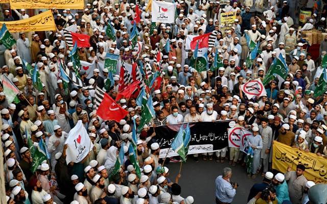 گستاخانہ خاکے، جمعیت علماء اسلام کا پریس کلب کے باہر احتجاج