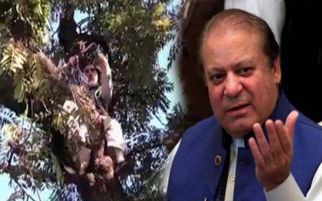 انوکھا احتجاج ،نواز شریف کی گرفتاری کا مطالبہ کرنیوالا شخص خود پکڑا گیا