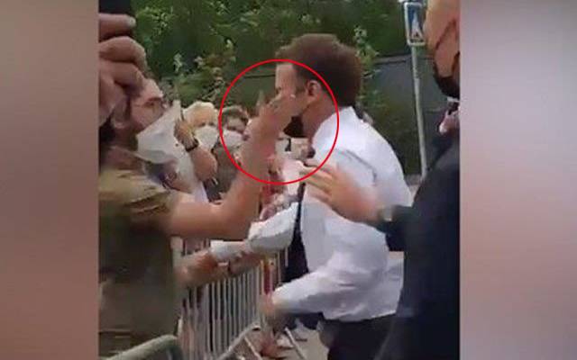 فرانسیسی صدر کے منہ پر تھپڑ رسید کرنیوالےشخص کی شناخت ہوگئی