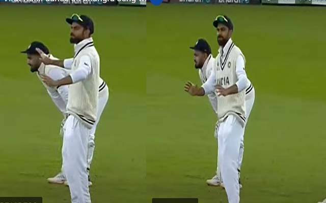 virat kohli dance while fielding during match