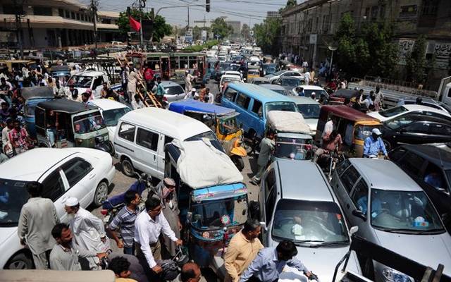 شہر میں بےہنگم ٹریفک کی صورتحال
