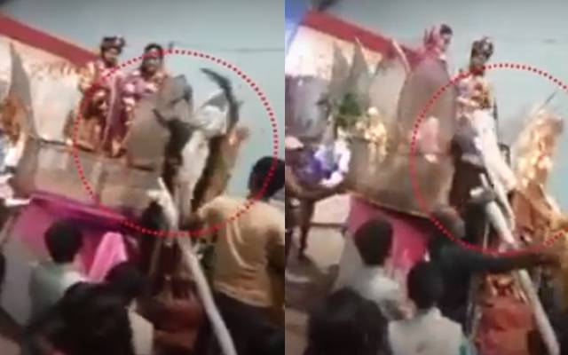 اسٹیج پر دلہے کی ماں کے ہاتھوں چپل سے پٹائی,ویڈیو وائرل