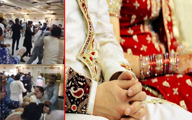 شوہر کی تیسری شادی پرمیرج ہال میدان جنگ بن گیا ؛ فوٹیج سامنے آ گئی