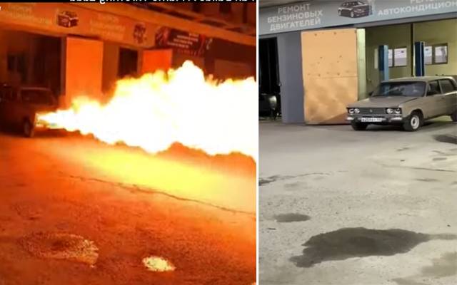 Headlight fire car