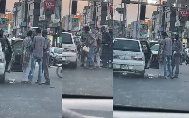 ٹریفک وارڈنز کی کار سوار فیملی سے بدتمیزی؛ فوٹیج سامنے آگئیں