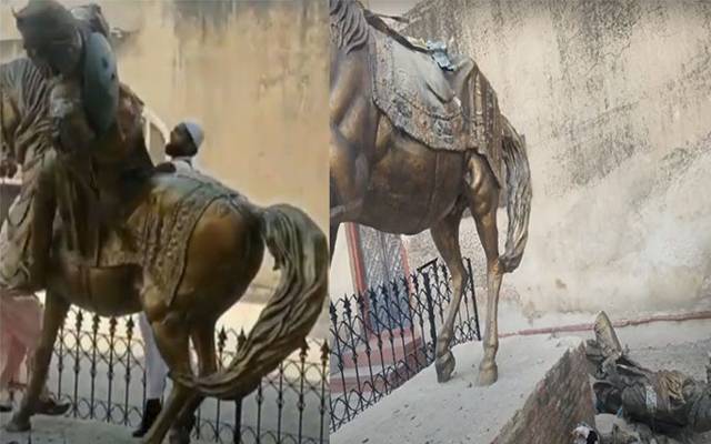  شاہی قلعے میں نصب مہاراجہ رنجیت سنگھ کا مجسمہ توڑ دیا گیا
