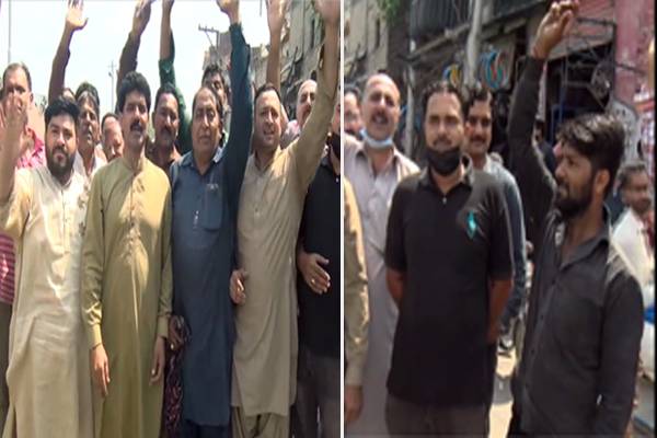 ٹائر مارکیٹ نولکھاکےتاجرسٹرکوں پرنکل آئے