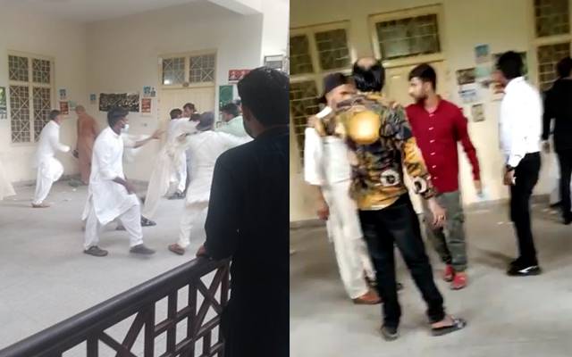 احاطہ عدالت میدان جنگ، لاتیں اور مکے چل گئے