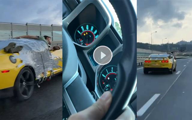 تیز رفتار گاڑی کے باہر نوجوان کو باندھنے کا برا انجام؛ ویڈیو منظر عام پر 