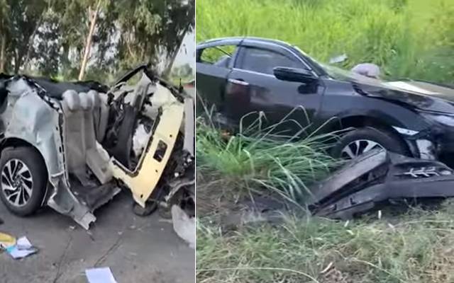 موٹروے پرخوفناک حادثے میں کار دو حصوں میں تقسیم؛ ویڈیو دیکھیں
