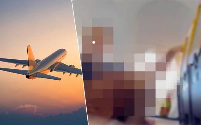 Couple caught on camera performing sex act on Ryanair flight