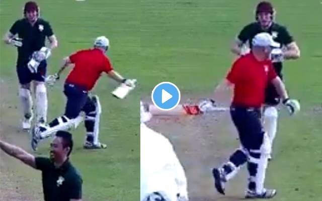 Cricketer accidentally throws bat