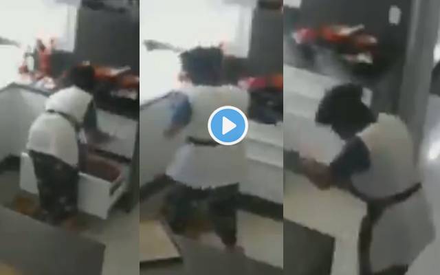 WOMAN’S HAIR CATCHES FIRE