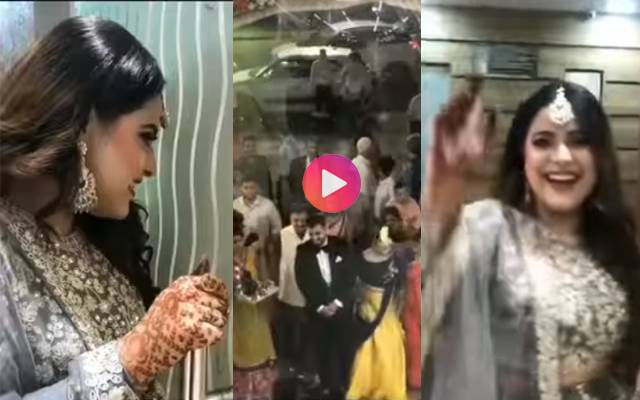 Happy Bride Runs To See Groom
