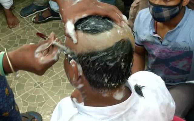 MLA Ashish Das shaves head
