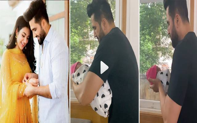 فلک شبیر کی اپنی ننھی پری کے کان میں اذان دینے کی ویڈیو وائرل