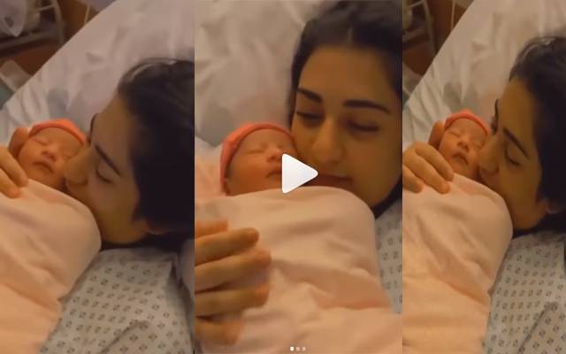 sara khan video with her newly baby