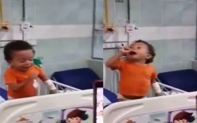 ہسپتال میں زیرعلاج بچے کی گانا گانے اور ڈانس کرنے کی ویڈیو وائرل