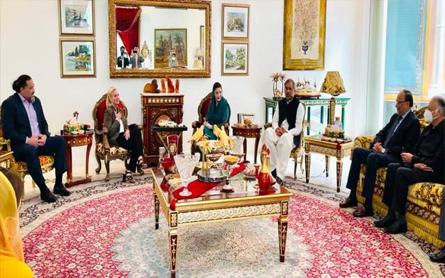 PMLN Delegation meeting with US charge d' affaries and delegation at Jati Umra Lahore.