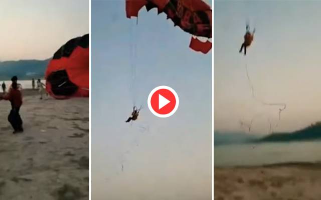 Accident at khanpur dam during paragliding