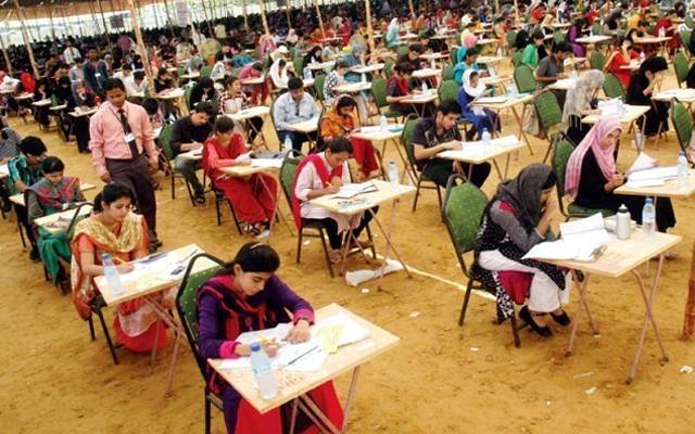 Students doing exams