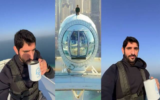 Dubai Prince Fazza Drinking coffee