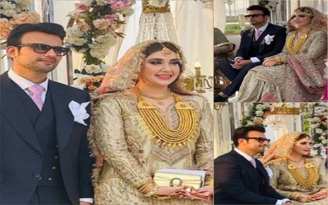 UsmanMukhtar and his bride Zunaira at their wedding 