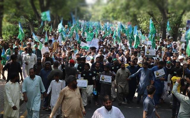 Jamat e Islami protest at bhekewal morr