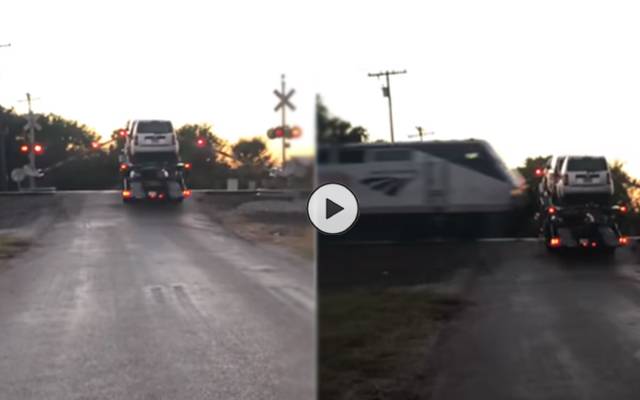 A car hauler had become high centered on the tracks and was struck by an Amtrak train going northbound