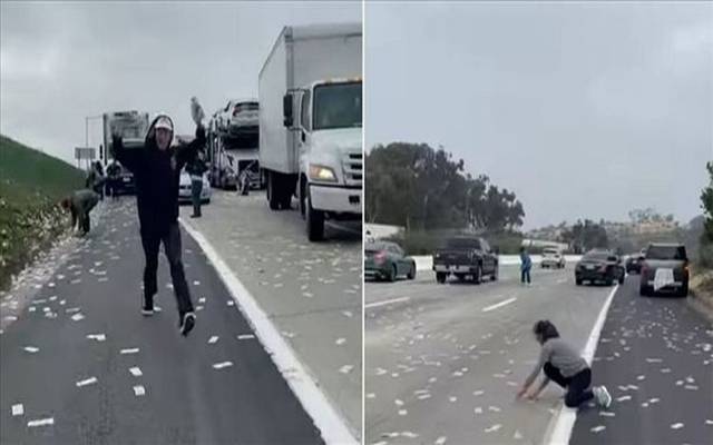 Unexpected \'Dollar\' rain on California road!!!