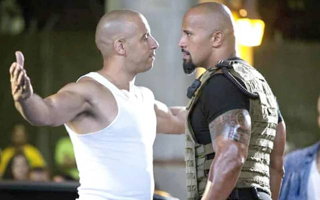 The Rock and Vin Diesel fight