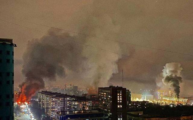 almaty, kazakhstan on fire