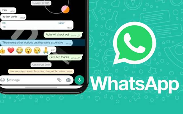 WhatsApp message reactions